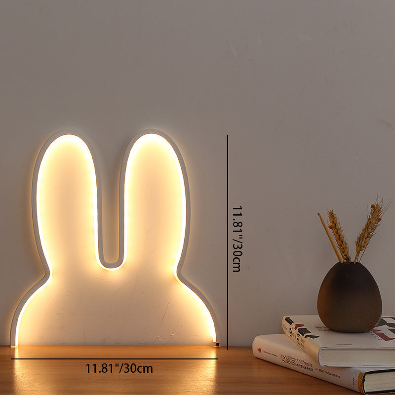 Contemporary Creative Kids Metal USB Bunny Ear Hanging LED Wall Sconce Lamp For Bedroom