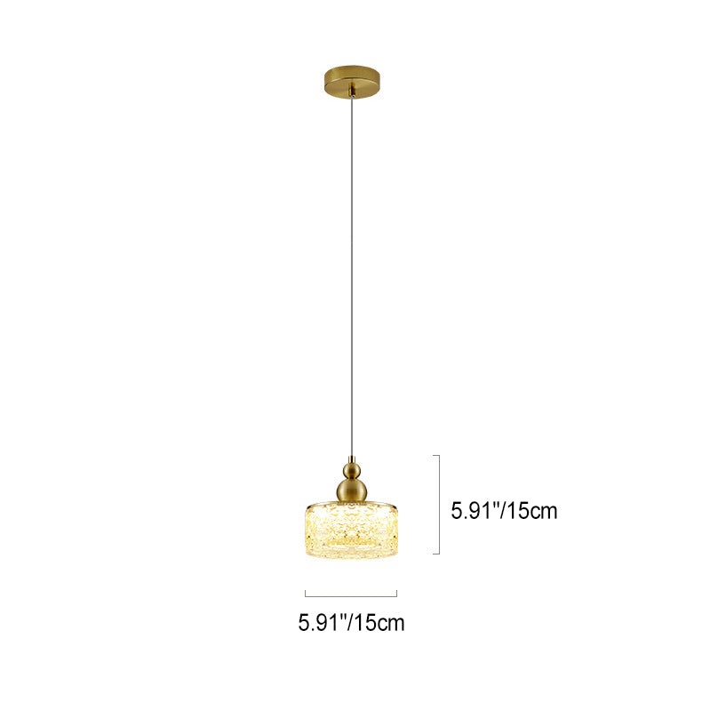 Contemporary Scandinavian Stainless Steel Resin Round Crackle LED Pendant Light For Bedside