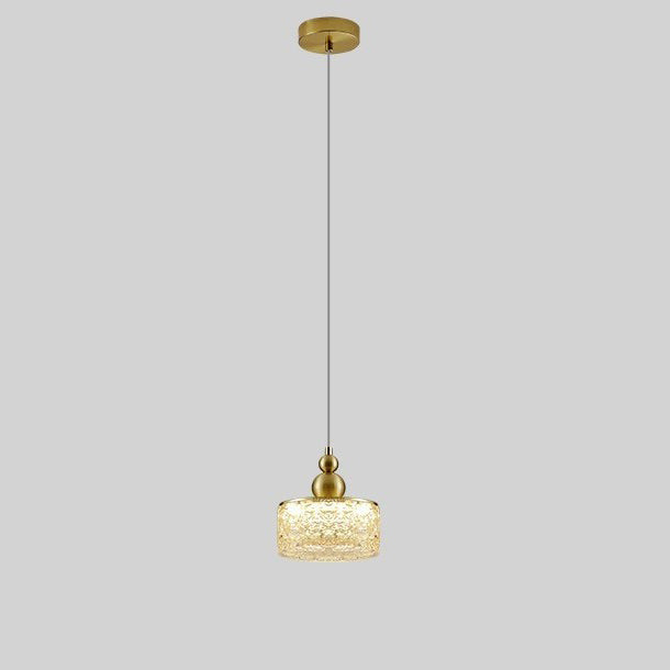 Contemporary Scandinavian Stainless Steel Resin Round Crackle LED Pendant Light For Bedside