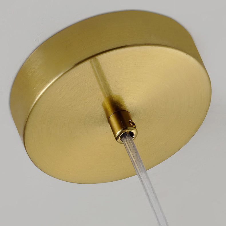 Contemporary Scandinavian Stainless Steel Resin Round Crackle LED Pendant Light For Bedside