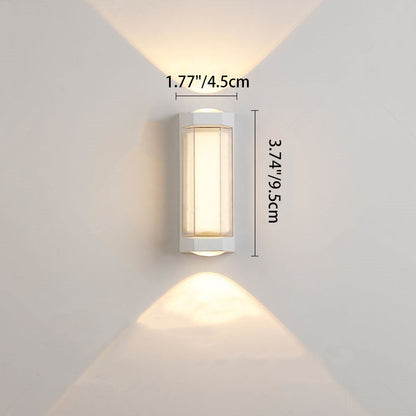 Modern Simplicity Waterproof Aluminum Acrylic Rectangular Cylinder LED Wall Sconce Lamp For Outdoor Patio