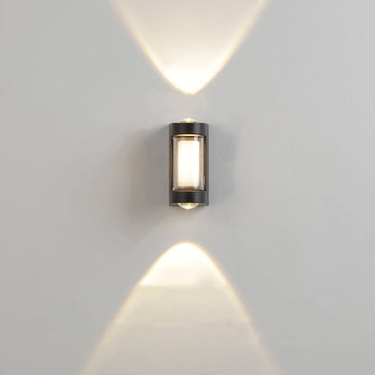 Modern Simplicity Waterproof Aluminum Acrylic Rectangular Cylinder LED Wall Sconce Lamp For Outdoor Patio