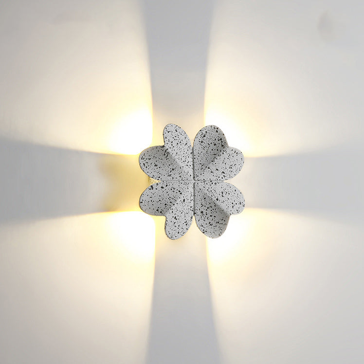 Contemporary Creative Waterproof Aluminum Four-Leaf Clover LED Wall Sconce Lamp For Outdoor Patio