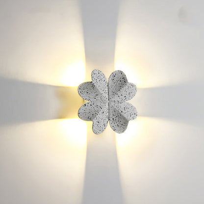 Contemporary Creative Waterproof Aluminum Four-Leaf Clover LED Wall Sconce Lamp For Outdoor Patio