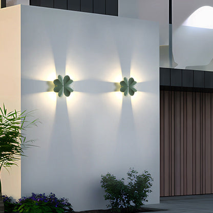 Contemporary Creative Waterproof Aluminum Four-Leaf Clover LED Wall Sconce Lamp For Outdoor Patio
