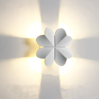 Contemporary Creative Waterproof Aluminum Four-Leaf Clover LED Wall Sconce Lamp For Outdoor Patio