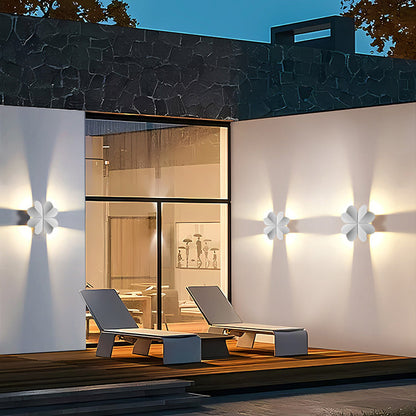 Contemporary Creative Waterproof Aluminum Four-Leaf Clover LED Wall Sconce Lamp For Outdoor Patio