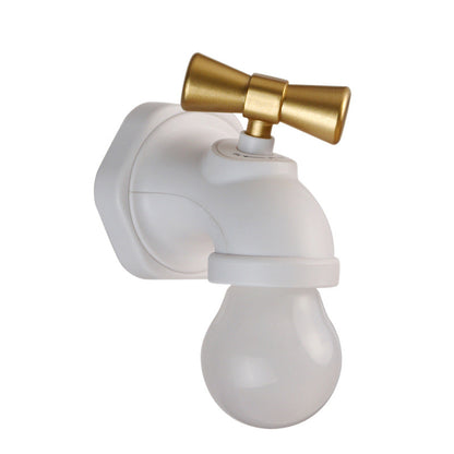 Contemporary Creative Rechargeable ABS PC Acoustic Sensor Tap LED Wall Sconce Lamp Night Light For Bedside