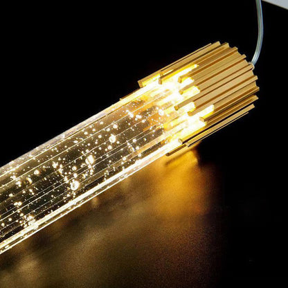 مصباح LED معلق على شكل فقاعة هوائية من الحديد الكريستالي بتصميم عصري بسيط لوضعه بجانب السرير 