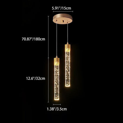 مصباح LED معلق على شكل فقاعة هوائية من الحديد الكريستالي بتصميم عصري بسيط لوضعه بجانب السرير 