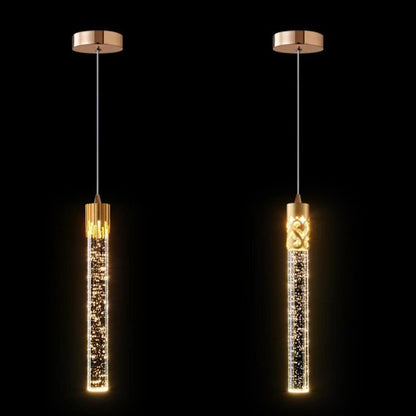 مصباح LED معلق على شكل فقاعة هوائية من الحديد الكريستالي بتصميم عصري بسيط لوضعه بجانب السرير 