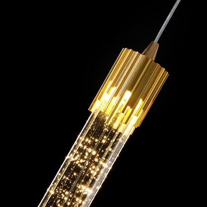 مصباح LED معلق على شكل فقاعة هوائية من الحديد الكريستالي بتصميم عصري بسيط لوضعه بجانب السرير 