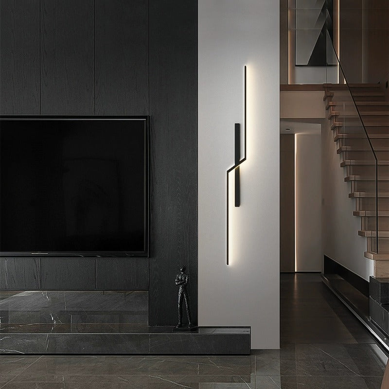 مصباح حائط LED بتصميم عصري بسيط من الألومنيوم والسيليكا بشريط خطي لغرفة النوم 