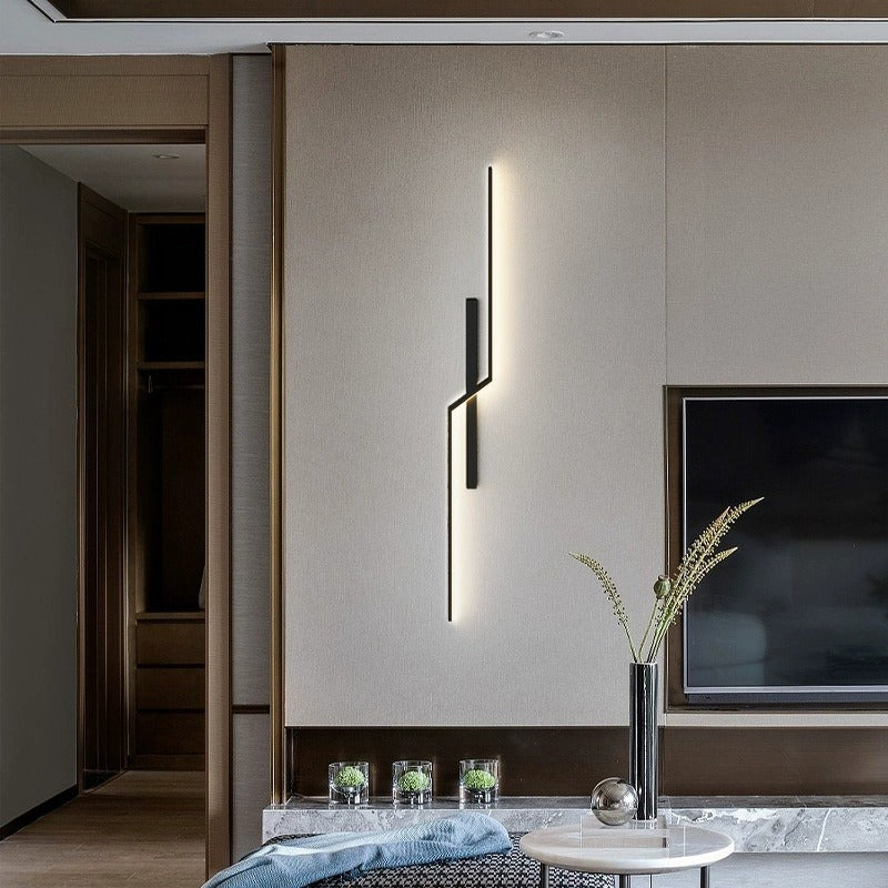مصباح حائط LED بتصميم عصري بسيط من الألومنيوم والسيليكا بشريط خطي لغرفة النوم 