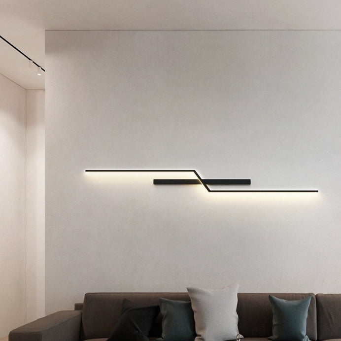 مصباح حائط LED بتصميم عصري بسيط من الألومنيوم والسيليكا بشريط خطي لغرفة النوم 