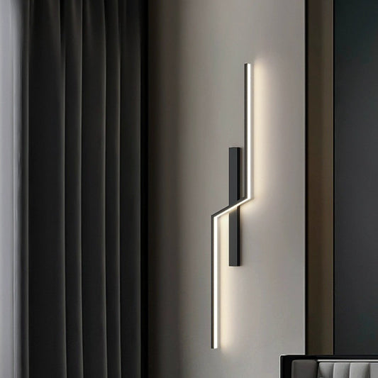 مصباح حائط LED بتصميم عصري بسيط من الألومنيوم والسيليكا بشريط خطي لغرفة النوم 