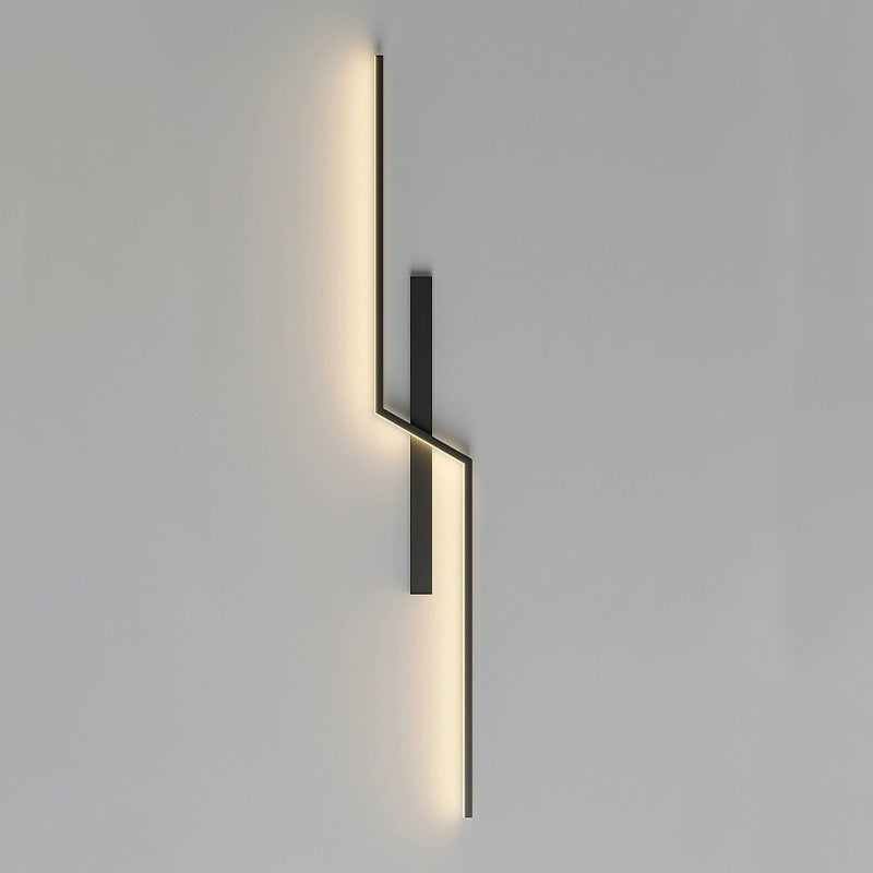 مصباح حائط LED بتصميم عصري بسيط من الألومنيوم والسيليكا بشريط خطي لغرفة النوم 