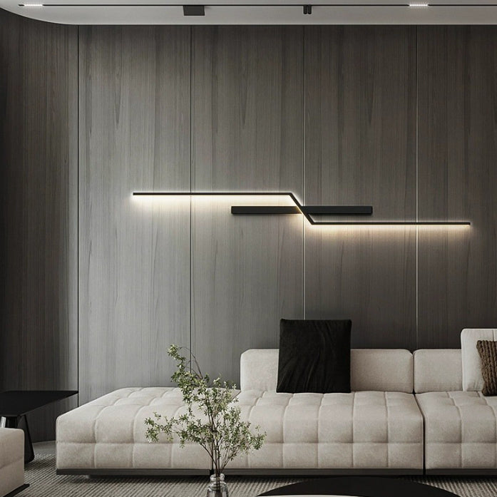 مصباح حائط LED بتصميم عصري بسيط من الألومنيوم والسيليكا بشريط خطي لغرفة النوم 