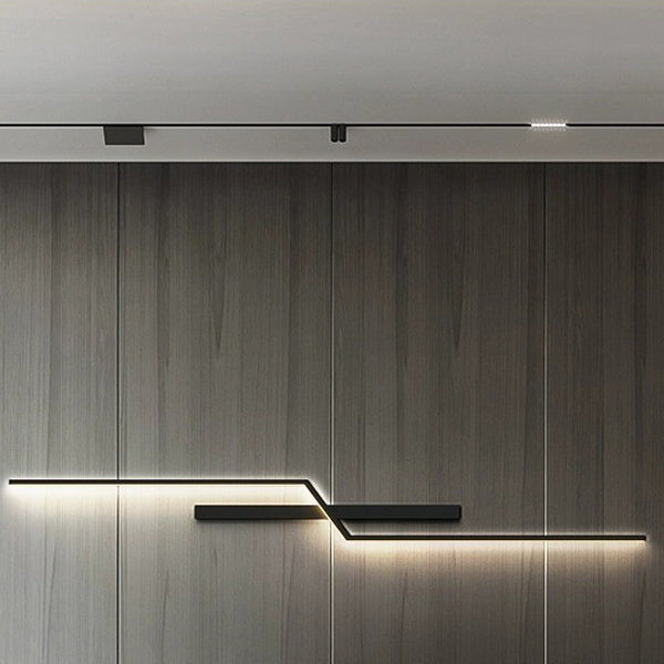 مصباح حائط LED بتصميم عصري بسيط من الألومنيوم والسيليكا بشريط خطي لغرفة النوم 