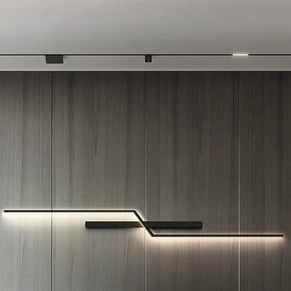 مصباح حائط LED بتصميم عصري بسيط من الألومنيوم والسيليكا بشريط خطي لغرفة النوم 