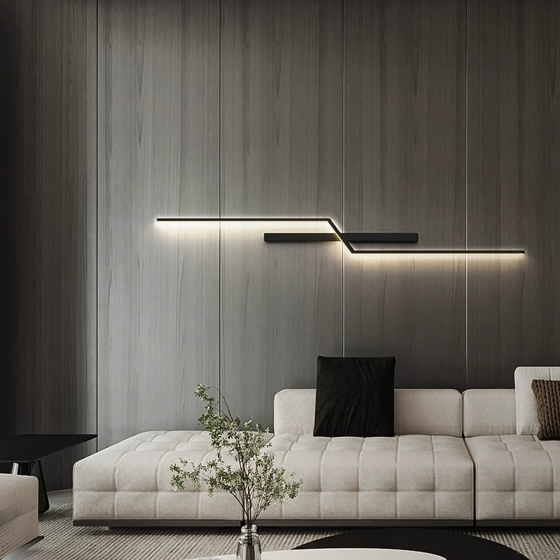 مصباح حائط LED بتصميم عصري بسيط من الألومنيوم والسيليكا بشريط خطي لغرفة النوم 