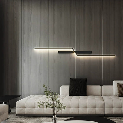 مصباح حائط LED بتصميم عصري بسيط من الألومنيوم والسيليكا بشريط خطي لغرفة النوم 