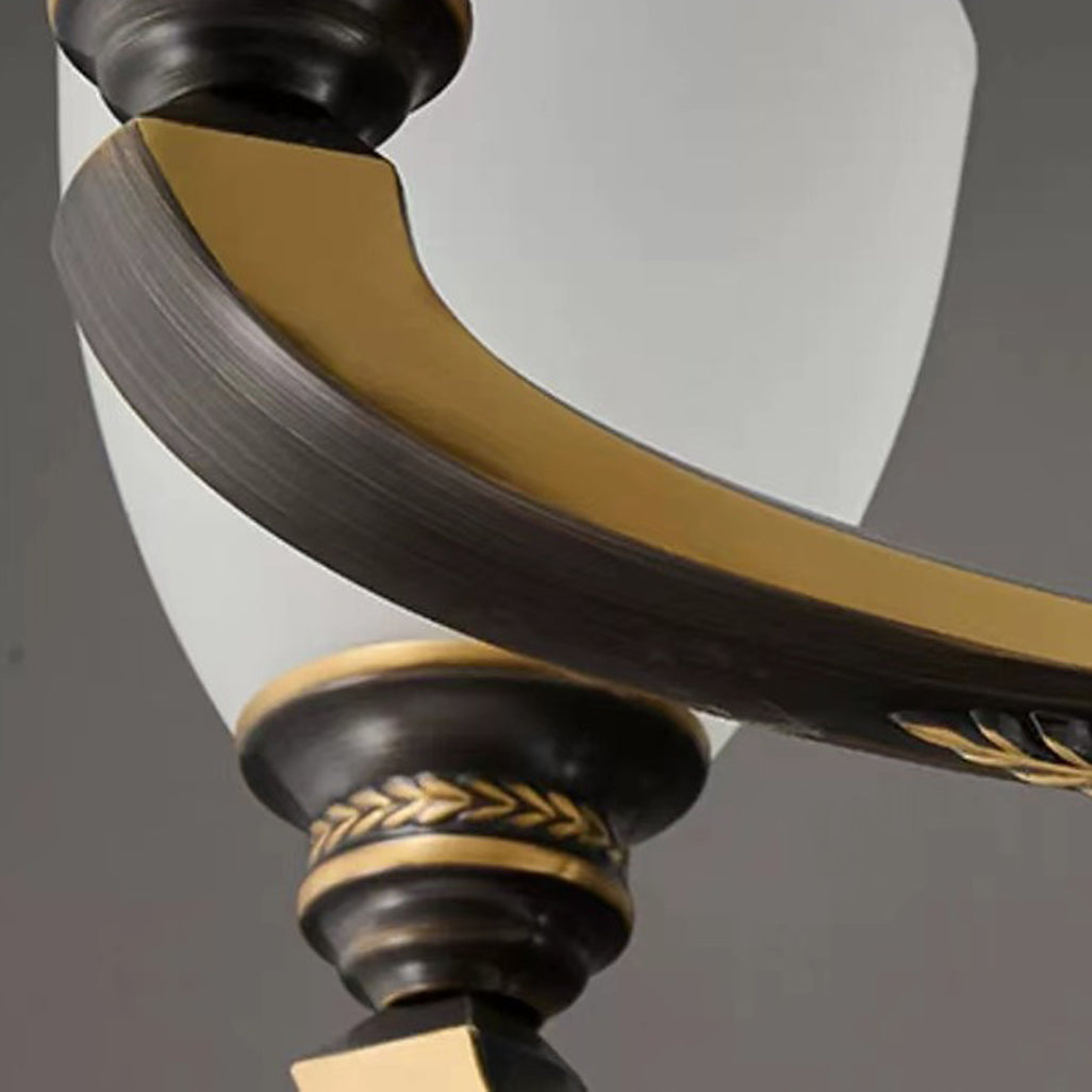 ثريات زجاجية نحاسية معاصرة بتصميم ريترو، 5/6/8/10/15 ضوء لغرفة المعيشة 