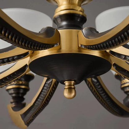 ثريات زجاجية نحاسية معاصرة بتصميم ريترو، 5/6/8/10/15 ضوء لغرفة المعيشة 