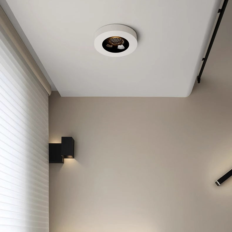 Modern Minimalist Iron Round Honeycomb Spotlight LED Flush Mount Ceiling Light For Hallway