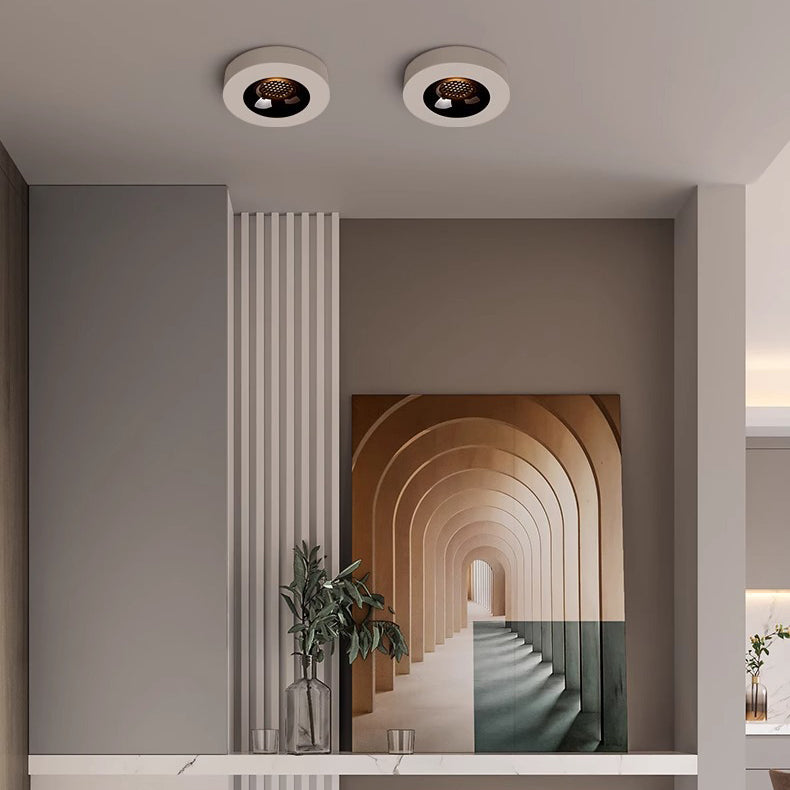 Modern Minimalist Iron Round Honeycomb Spotlight LED Flush Mount Ceiling Light For Hallway