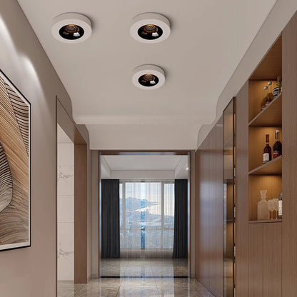 Modern Minimalist Iron Round Honeycomb Spotlight LED Flush Mount Ceiling Light For Hallway