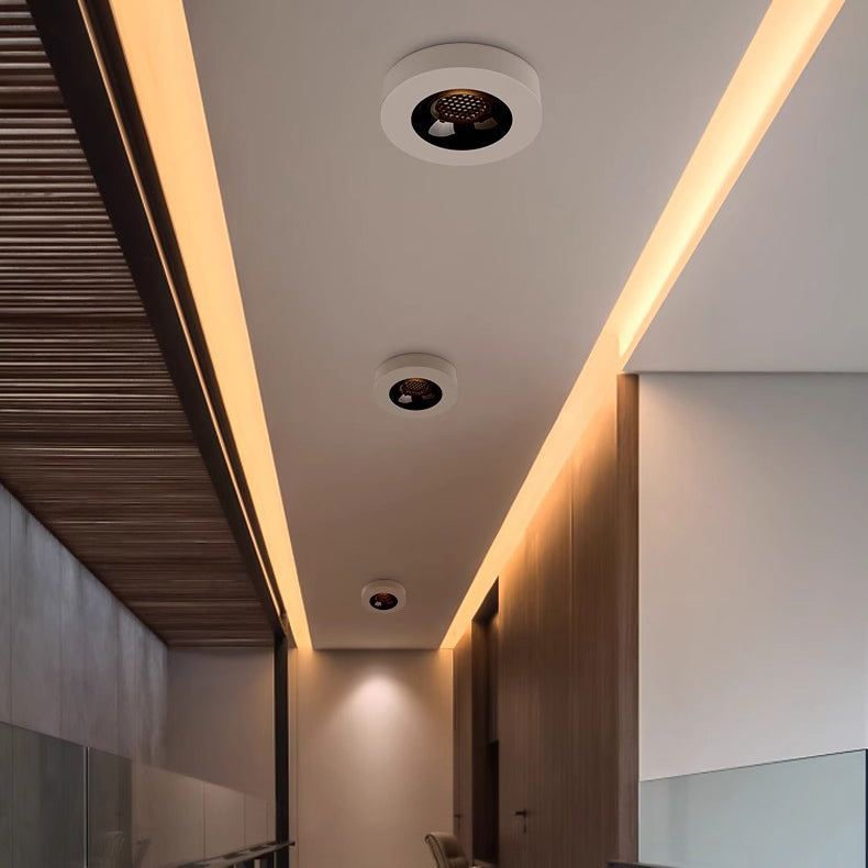 Modern Minimalist Iron Round Honeycomb Spotlight LED Flush Mount Ceiling Light For Hallway