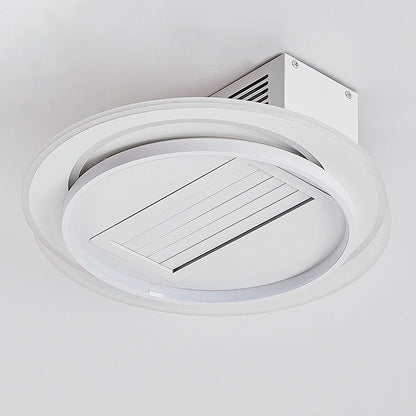 モダンでシンプルな鉄製アクリルアルミスクエアラウンドLEDセミフラッシュマウントシーリングファンライト寝室用