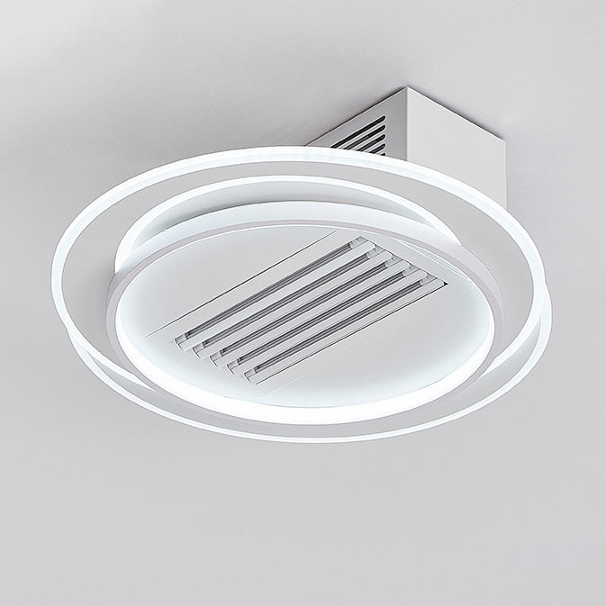 モダンでシンプルな鉄製アクリルアルミスクエアラウンドLEDセミフラッシュマウントシーリングファンライト寝室用