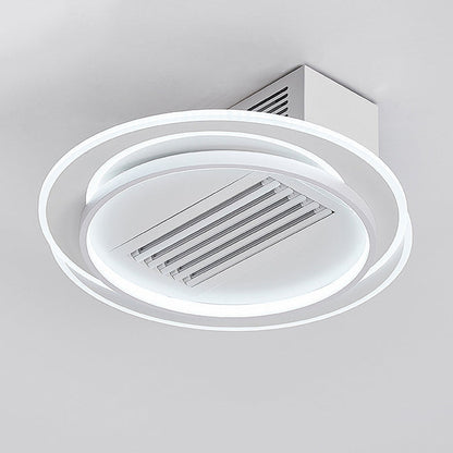 モダンでシンプルな鉄製アクリルアルミスクエアラウンドLEDセミフラッシュマウントシーリングファンライト寝室用