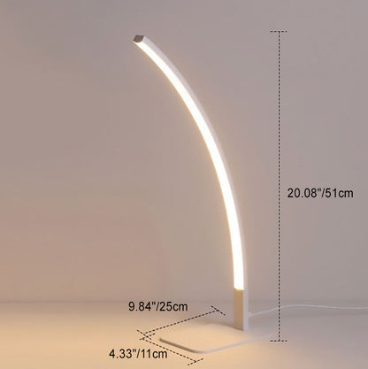 Modern Minimalist USB Curved Iron Aluminum LED Desk Lamp For Study