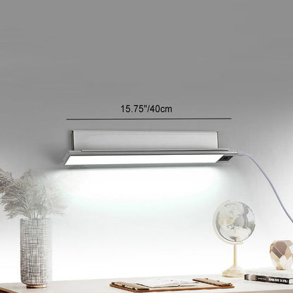 Modern Minimalist Rechargeable Aluminum Acrylic PC Hand Swipe Sensor Rectangular LED Wall Sconce Lamp For Study