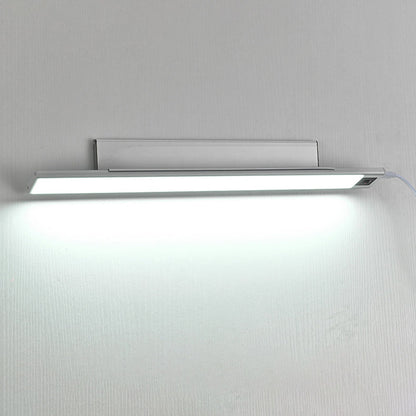 Modern Minimalist Rechargeable Aluminum Acrylic PC Hand Swipe Sensor Rectangular LED Wall Sconce Lamp For Study