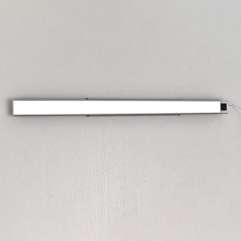 Modern Minimalist Rechargeable Aluminum Acrylic PC Hand Swipe Sensor Rectangular LED Wall Sconce Lamp For Study