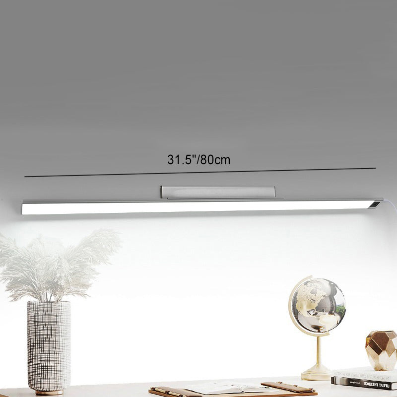 Modern Minimalist Rechargeable Aluminum Acrylic PC Hand Swipe Sensor Rectangular LED Wall Sconce Lamp For Study