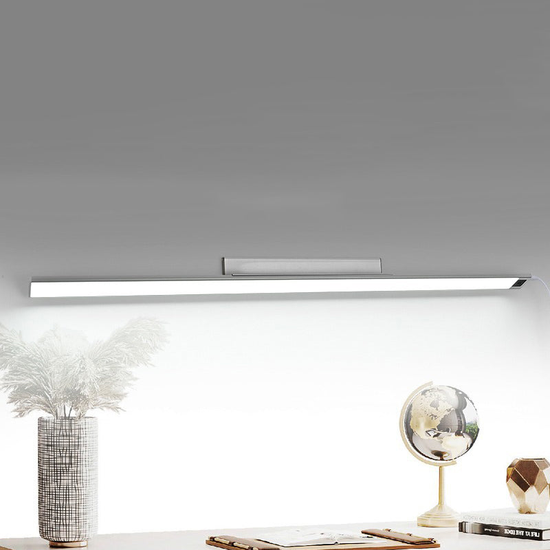 Modern Minimalist Rechargeable Aluminum Acrylic PC Hand Swipe Sensor Rectangular LED Wall Sconce Lamp For Study