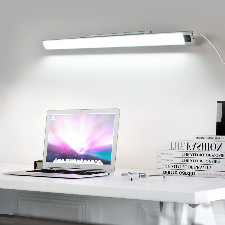 Modern Minimalist Rechargeable Aluminum Acrylic PC Hand Swipe Sensor Rectangular LED Wall Sconce Lamp For Study