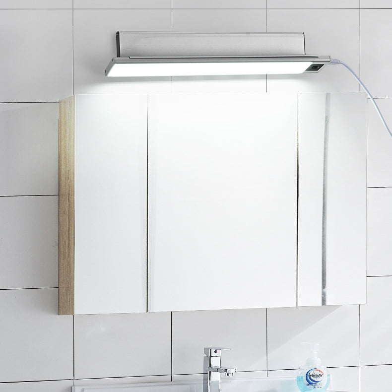 Modern Minimalist Rechargeable Aluminum Acrylic PC Hand Swipe Sensor Rectangular LED Wall Sconce Lamp For Study