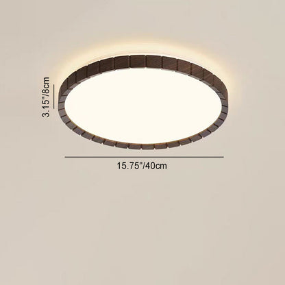 Contemporary Retro Iron Plastic Round Fence LED Flush Mount Ceiling Light For Bedroom
