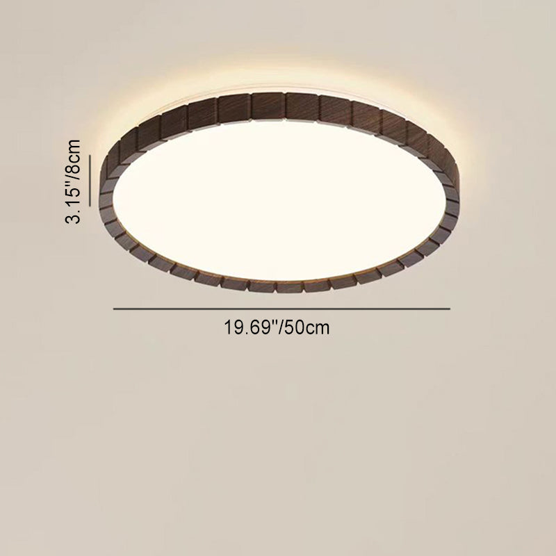 Contemporary Retro Iron Plastic Round Fence LED Flush Mount Ceiling Light For Bedroom