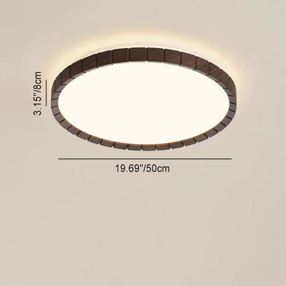Contemporary Retro Iron Plastic Round Fence LED Flush Mount Ceiling Light For Bedroom