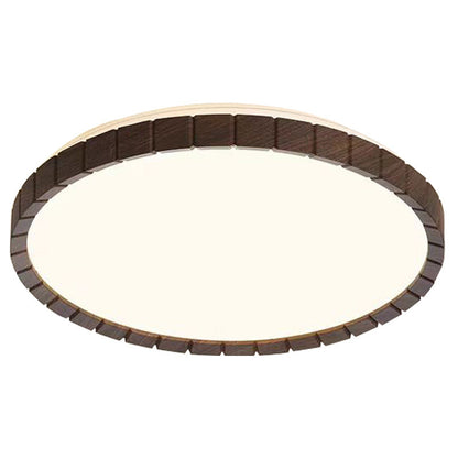 Contemporary Retro Iron Plastic Round Fence LED Flush Mount Ceiling Light For Bedroom