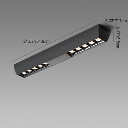 Modern Minimalist Aluminum Rectangular Strip LED Spotlight Flush Mount Ceiling Light For Hallway