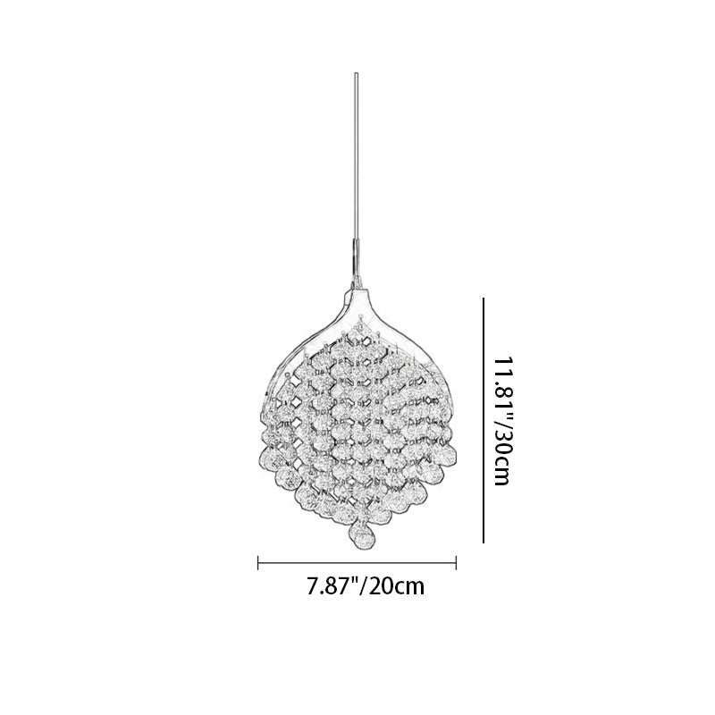 Modern Luxury Hardware Crystal Beads Fishtail LED Pendant Light For Bedside