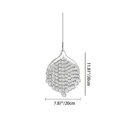 Modern Luxury Hardware Crystal Beads Fishtail LED Pendant Light For Bedside